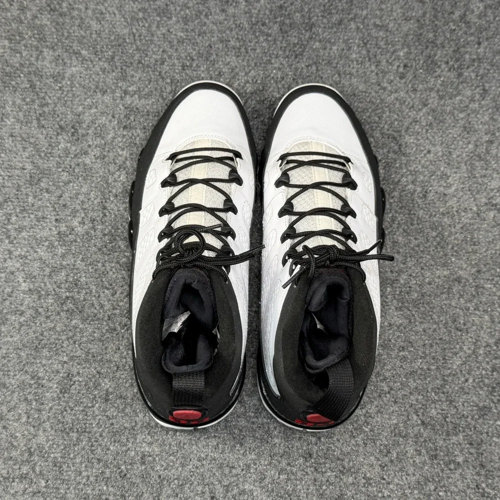 Jordan 9 Retro 2010 Shoes Men's 10 White Black Red Athletic Hooping Sneakers